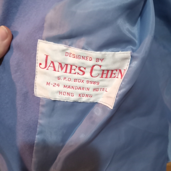 Designed by James Chen lilac purple suede blazer jacket - Picture 5 of 8